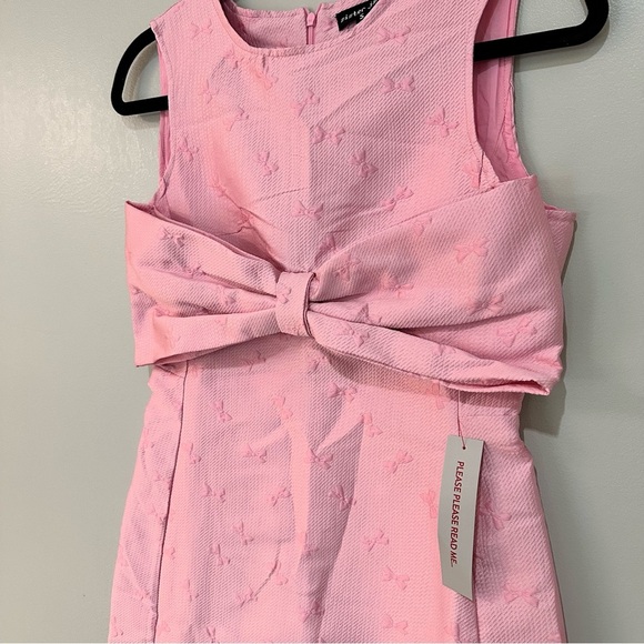 NWT Sister Jane Gali Bow Jacquard Mini Dress Pink Women’s Sz Small Party Formal - Picture 2 of 9